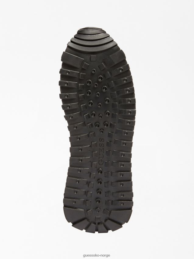 Guess sorte varese løpesko i ekte skinn svart menn F0LJ8011