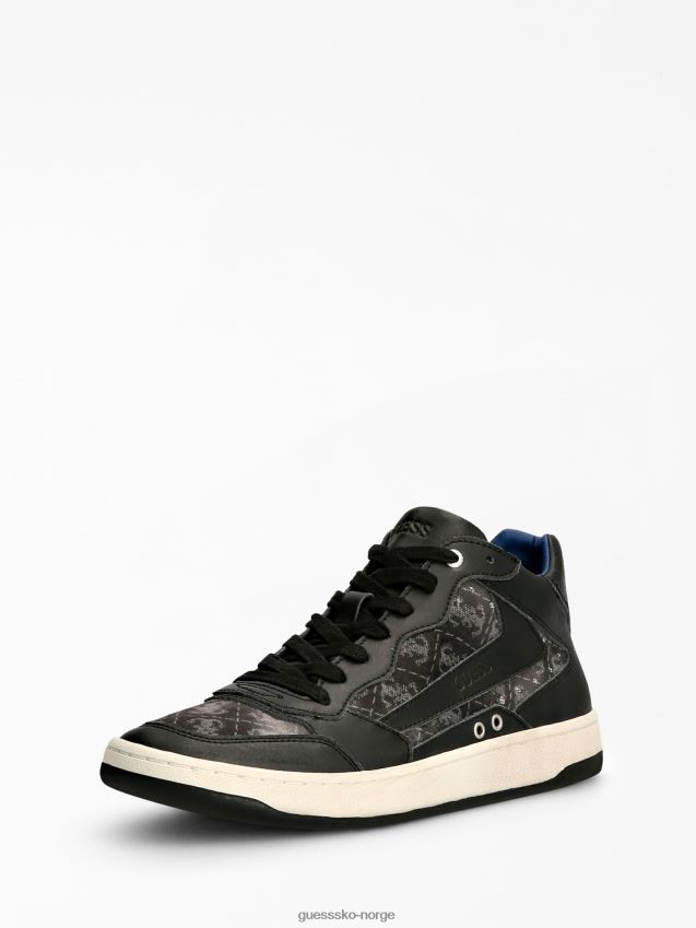 Guess svart pesaro high-top sneaker i ekte skinn svart menn F0LJ801492
