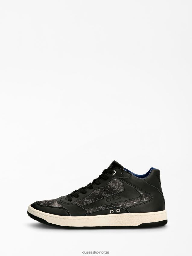 Guess svart pesaro high-top sneaker i ekte skinn svart menn F0LJ801492