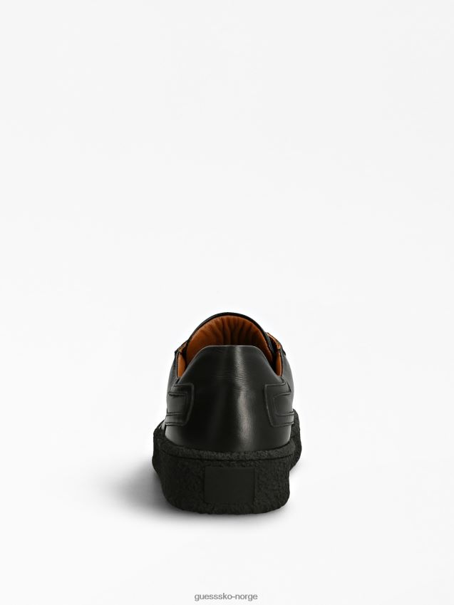 Guess svart zurigo sneaker i ekte skinn svart menn F0LJ801424