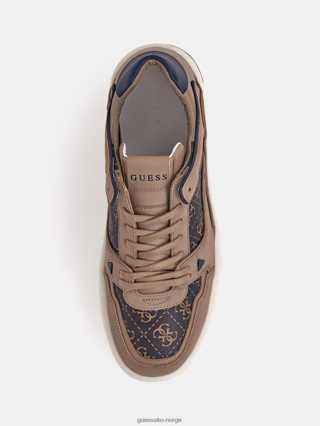 Guess verona low-top kurv sneaker brun brun menn F0LJ80572