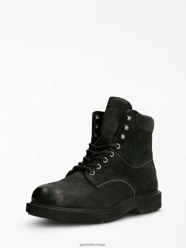 Guess svart laion ankelstøvlett i ekte skinn svart menn F0LJ801470