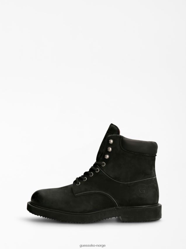 Guess svart laion ankelstøvlett i ekte skinn svart menn F0LJ801470
