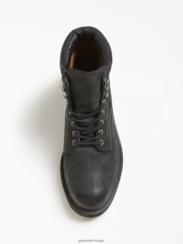 Guess svart laion ankelstøvlett i ekte skinn svart menn F0LJ801470