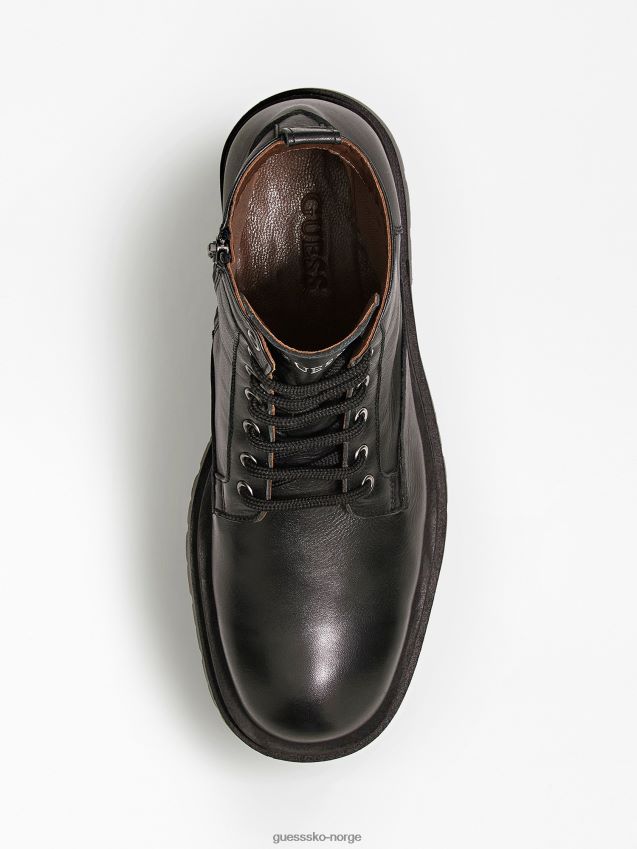 Guess svarte pisa-kampstøvler i ekte skinn svart menn F0LJ80569