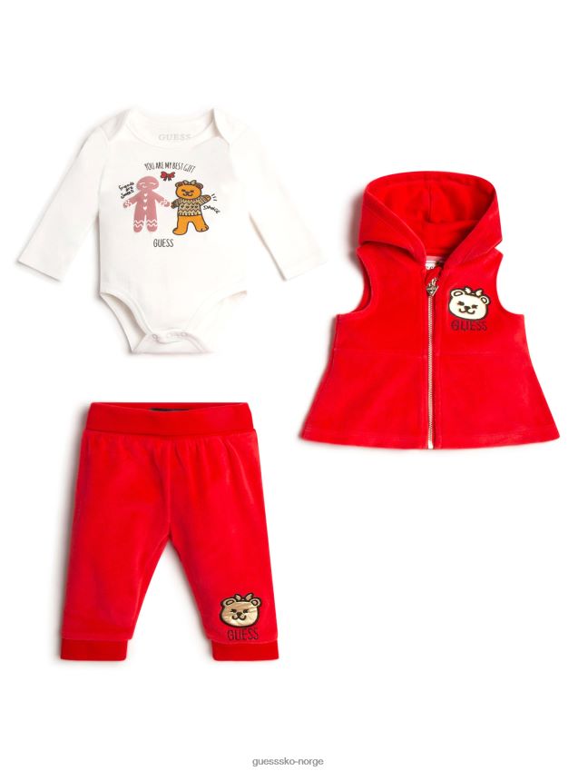 Guess bamse ferievest bodysuit og joggersett (0-24m) strålende bær strålende bær pike F0LJ8011296