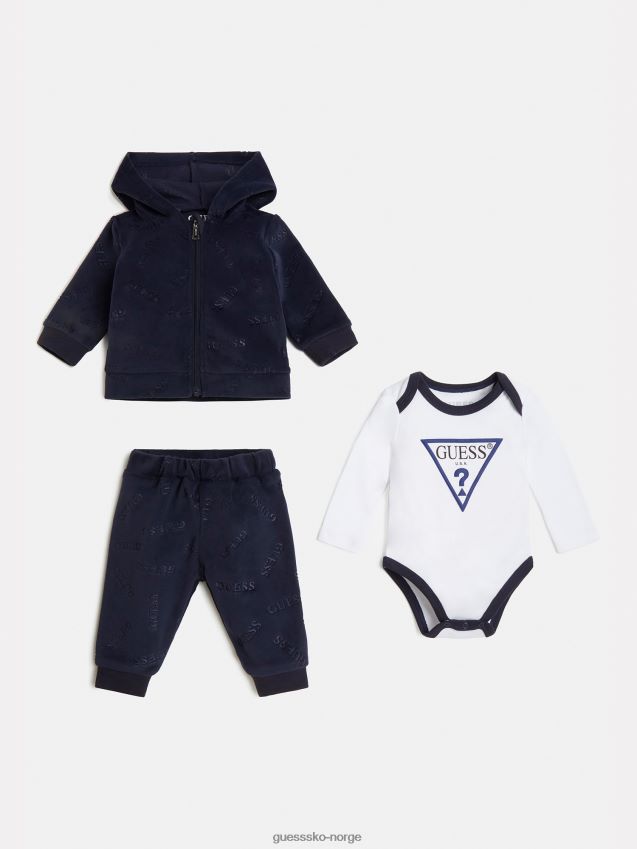 Guess chenille sweatshirt body pant blå blå pike F0LJ802082