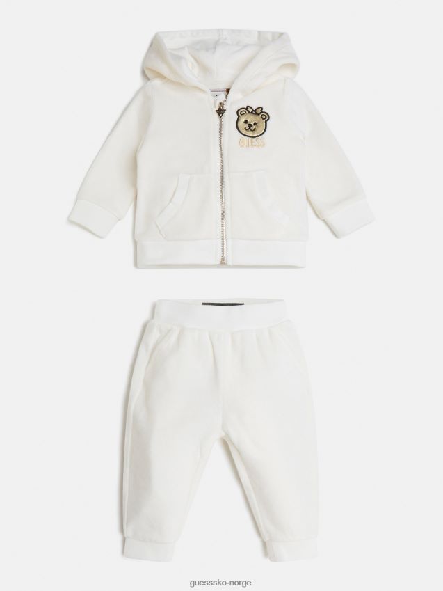 Guess chenille sweatshirt og buksesett hvit hvit pike F0LJ801902
