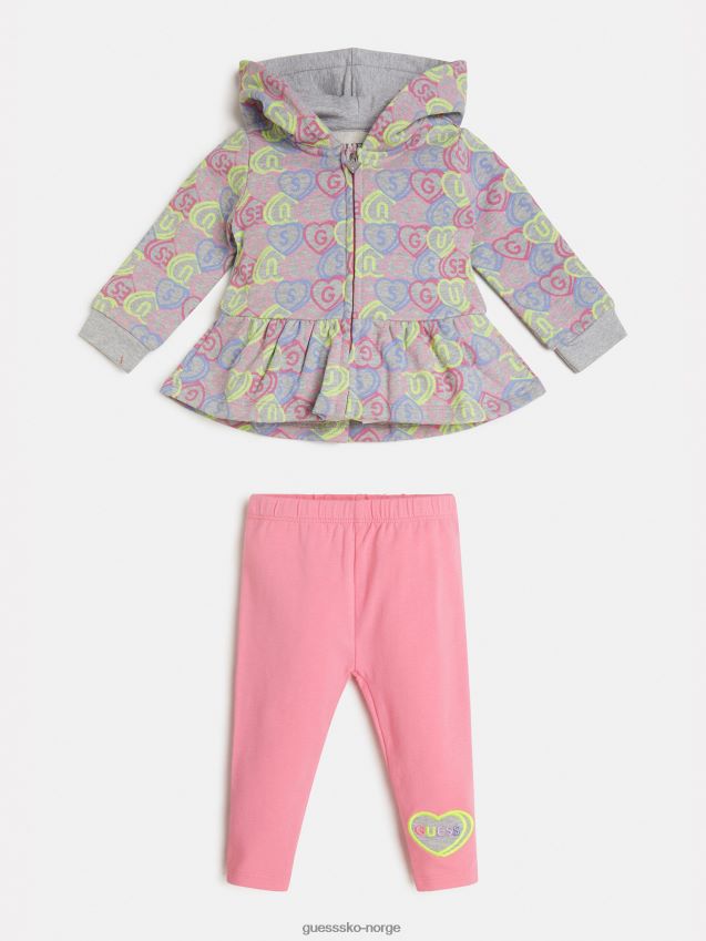 Guess flerfarget mønster aktiv sweatshirt og leggings sett flerfarget mønster pike F0LJ801802