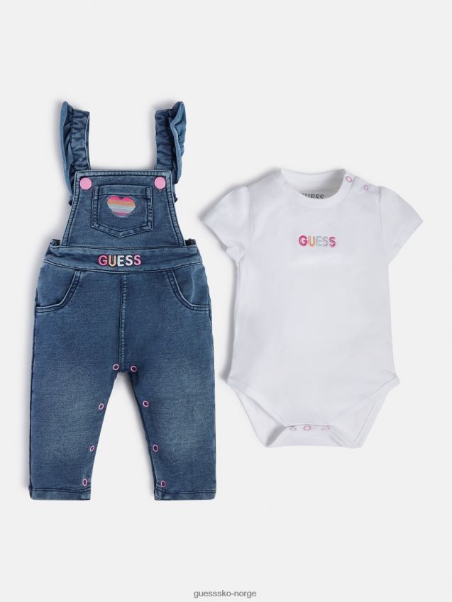 Guess hvit body og overall sett hvit pike F0LJ802315