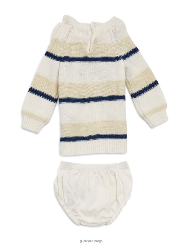 Guess hvit og lys gull kam midi genser kjole sett (0-24m) hvit og lys gull kam pike F0LJ8011207