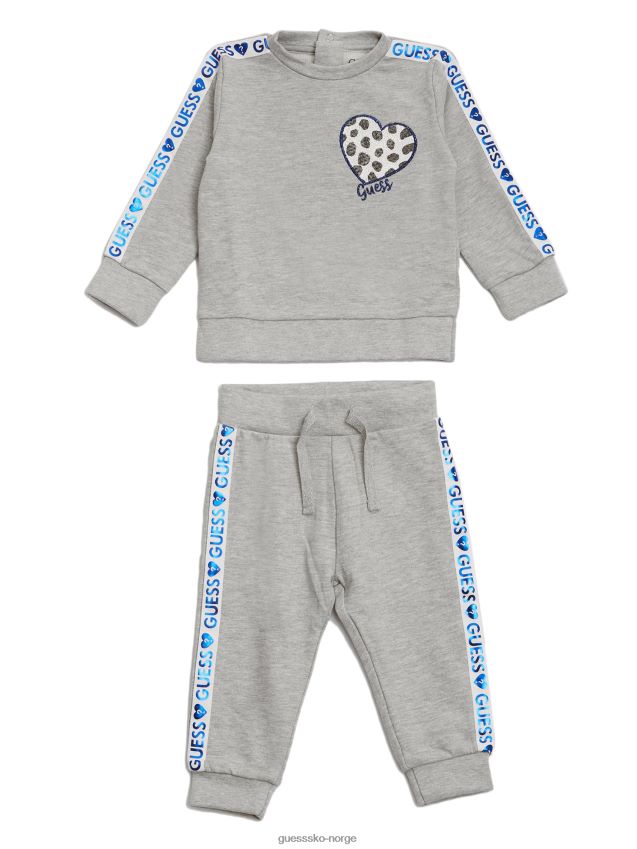 Guess lys genser med lyng med logotape og aktive bukser (3-18m) lys steinlyng pike F0LJ8011622