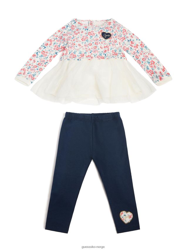 Guess mini blomsterbukett peplum topp og leggings sett (0-24m) mini blomsterbukett pike F0LJ8011248