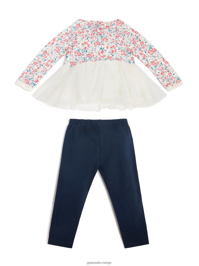 Guess mini blomsterbukett peplum topp og leggings sett (0-24m) mini blomsterbukett pike F0LJ8011248
