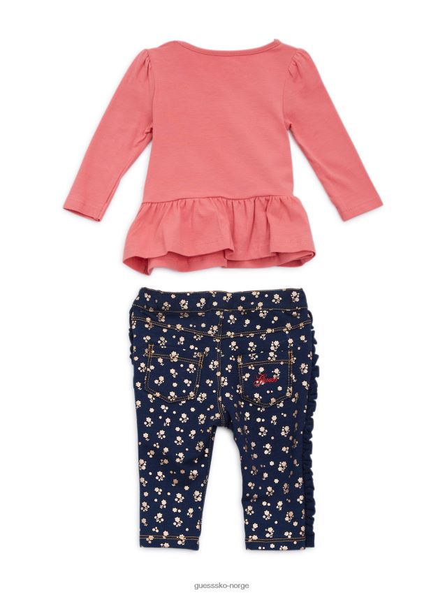 Guess playtime topp og jeanssett (0-24m) drift rosa drift rosa pike F0LJ8011235