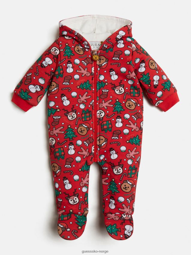 Guess rød all-over print romper rød pike F0LJ802148