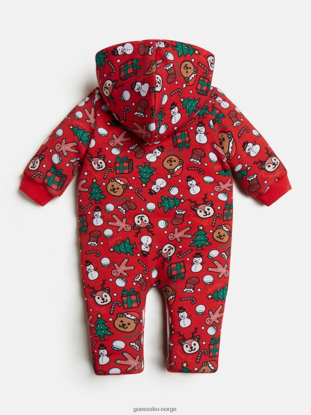 Guess rød all-over print romper rød pike F0LJ802148