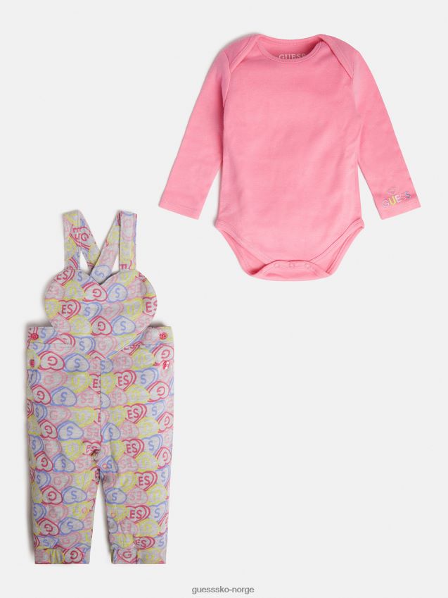 Guess rosa all over print body salopette sett rosa pike F0LJ802101