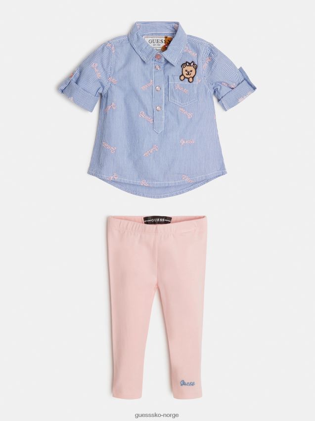 Guess skjorte og buksesett lyseblått lyse blå pike F0LJ801947