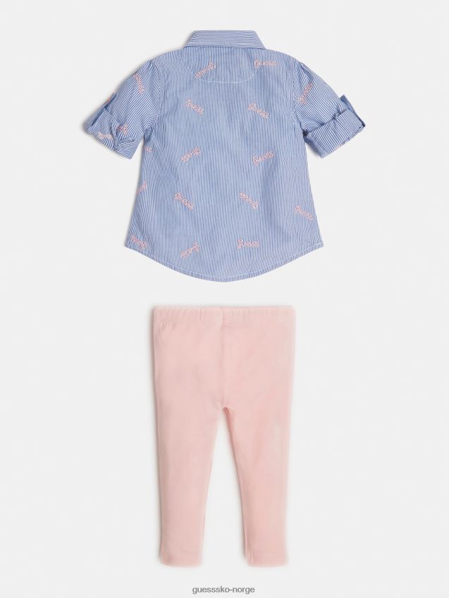 Guess skjorte og buksesett lyseblått lyse blå pike F0LJ801947