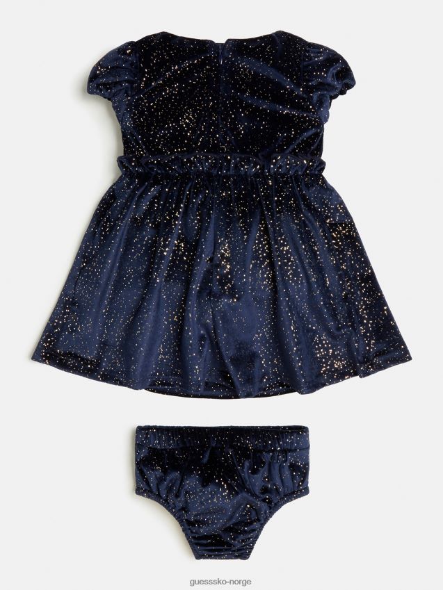 Guess blå velour kjole og truse sett blå pike F0LJ801808