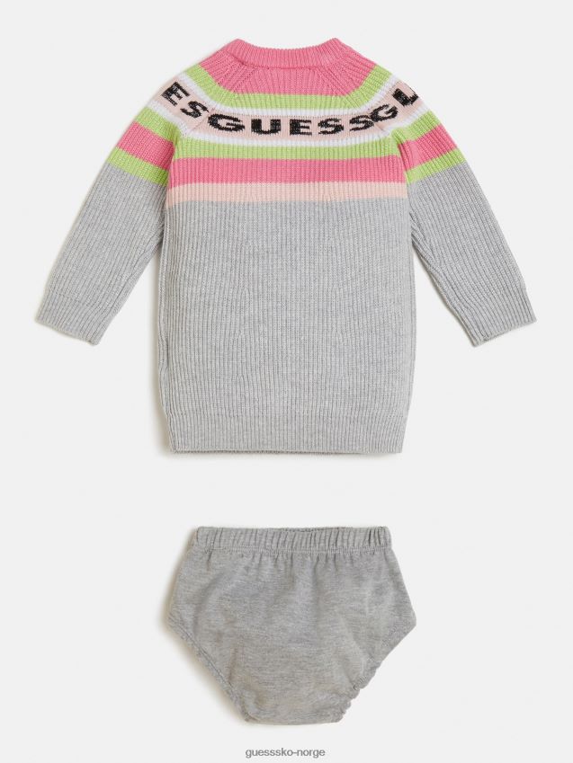 Guess cashmere blanding kjole og truse sett grå multi grå multi pike F0LJ802078