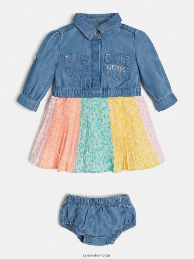 Guess denim kjole og truser blå multi blå multi pike F0LJ802084