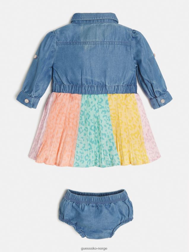 Guess denim kjole og truser blå multi blå multi pike F0LJ802084