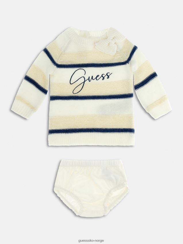 Guess hvit stripete kjole og truse sett hvit pike F0LJ802092