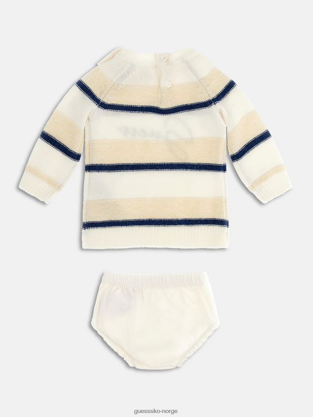 Guess hvit stripete kjole og truse sett hvit pike F0LJ802092