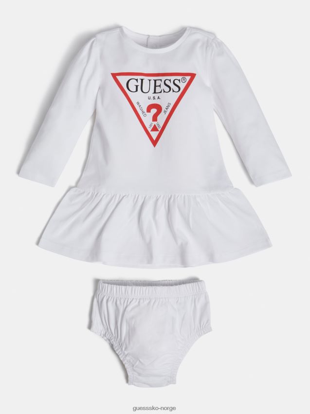 Guess hvit trekant logo kjole og truse sett hvit pike F0LJ802398