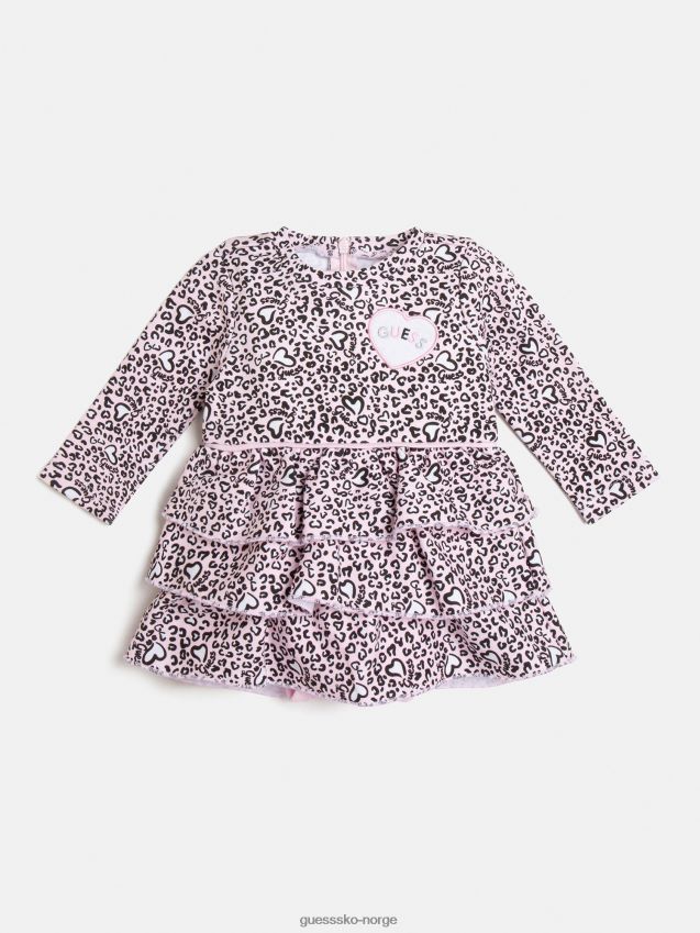 Guess multi rosa animalier kjole med body multi rosa pike F0LJ801900