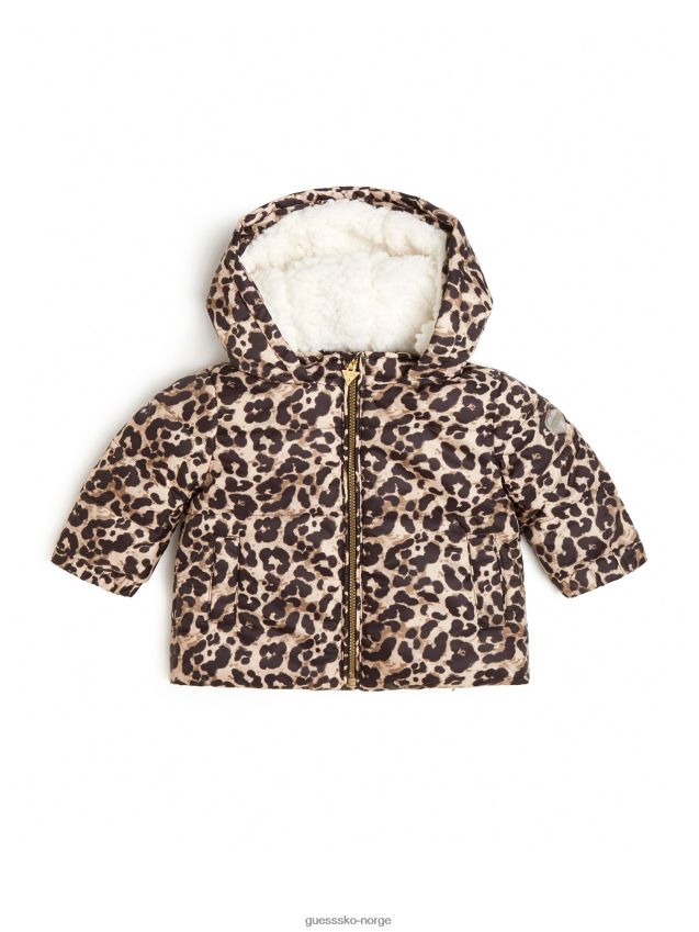 Guess p899 polstret jakke med hette med trykk (0-24m) s899 pike F0LJ8011162