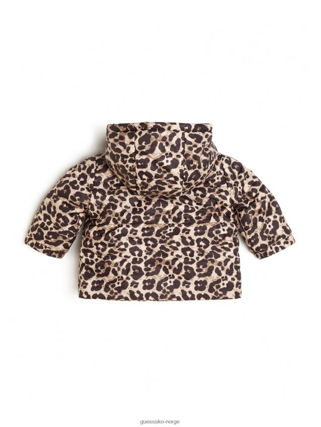 Guess p899 polstret jakke med hette med trykk (0-24m) s899 pike F0LJ8011162