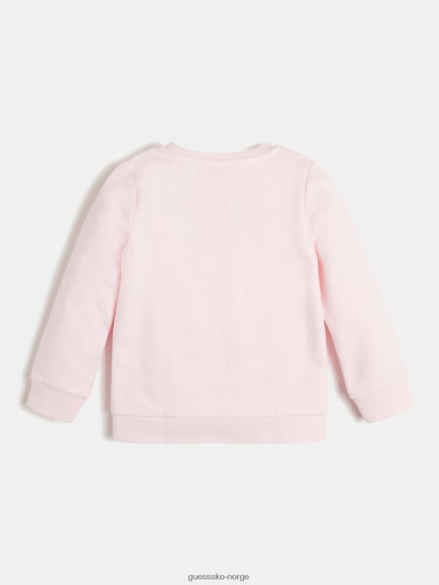 Guess rosa sweatshirt med logo foran rosa pike F0LJ802453