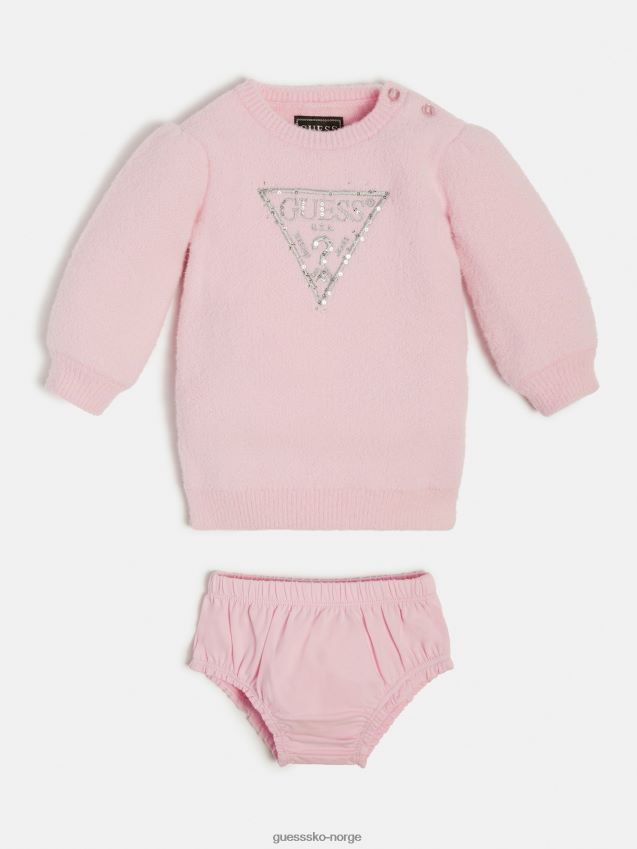Guess rosa trekant logo kjole og truse sett rosa pike F0LJ801822