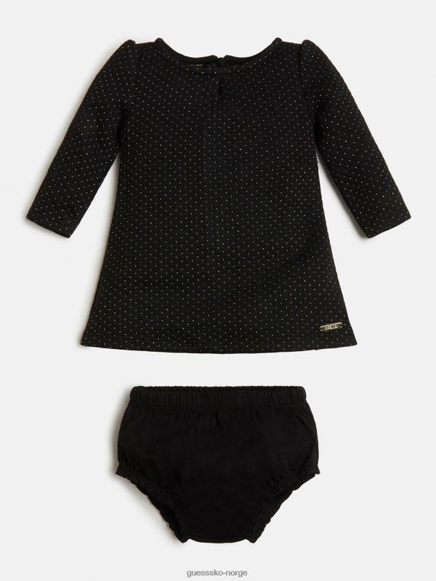 Guess svart lurex jacquard kjole og trusesett svart pike F0LJ802015