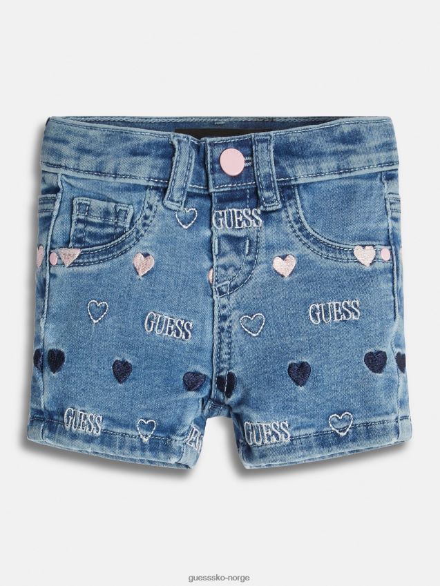 Guess brodert denimshorts blå blå pike F0LJ802278