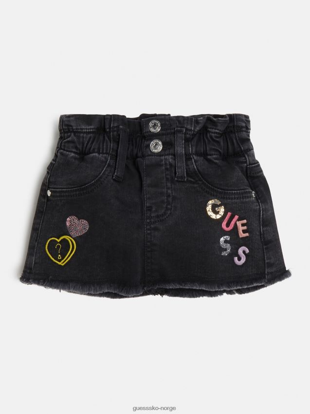 Guess brodert denimskjørt svart svart pike F0LJ801830