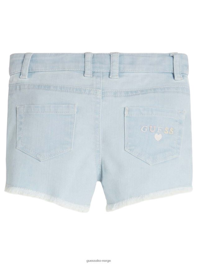 Guess brodert logo bokstav denim shorts (2-7) hjerte og bokstaver vask hjerte&bokstavvask pike F0LJ8011373