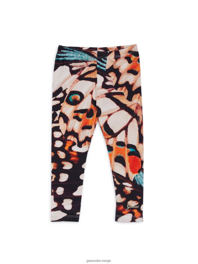 Guess trykte leggings (3m-7) sommerfugltrykk sommerfugltrykk pike F0LJ8011269