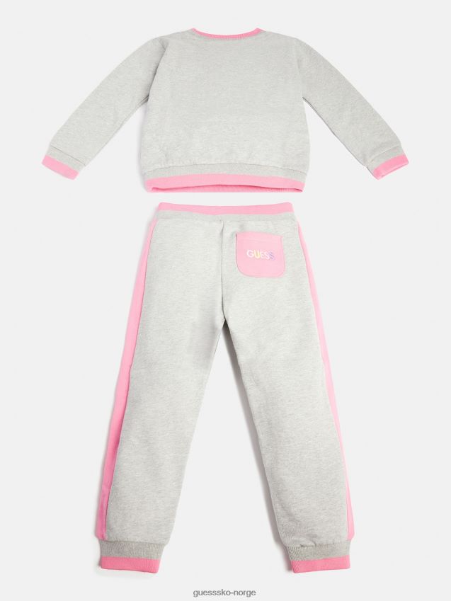 Guess aktiv sweatshirt og buksesett grå multi ny trend grå multi pike F0LJ801944