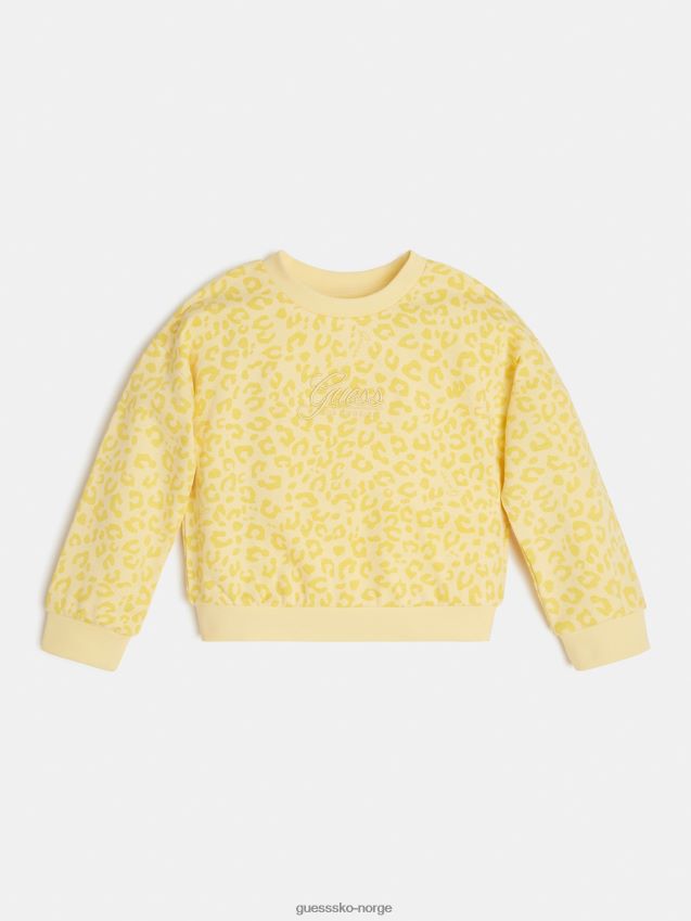 Guess animalier sweatshirt gul gul pike F0LJ802011