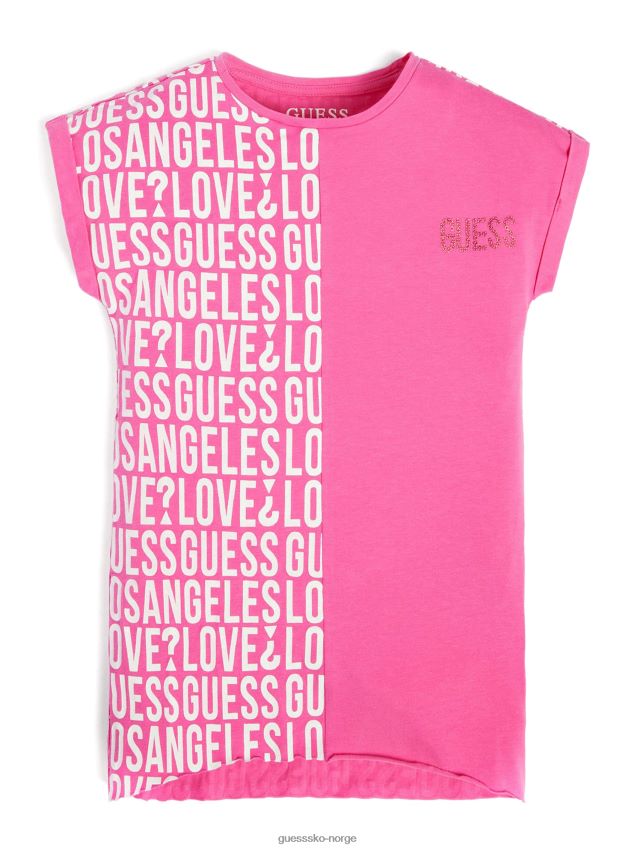 Guess batwing logo tee (2-6) rosa tur rosa tur pike F0LJ8011393
