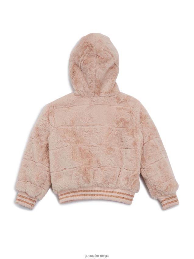 Guess bay hettejakke i fuskepels (2-6) rosa rose pike F0LJ808984