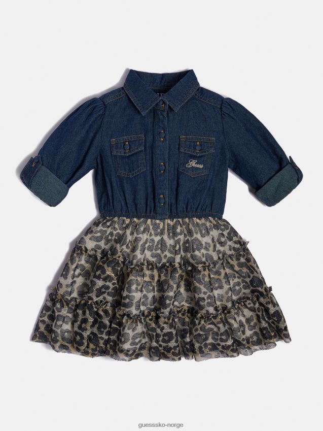 Guess blå kjole med dyrere trykk blå pike F0LJ801797