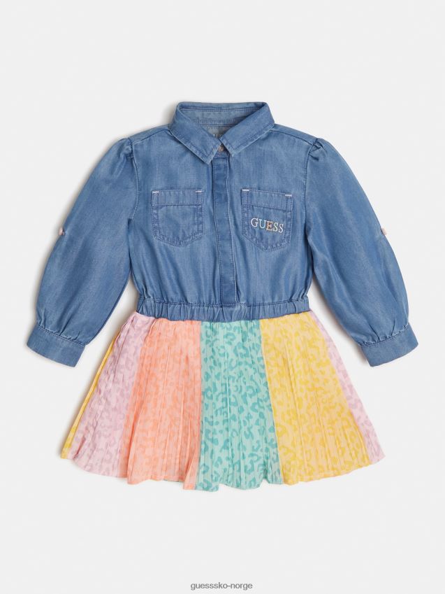 Guess blå multi denim kjole blå multi pike F0LJ802012