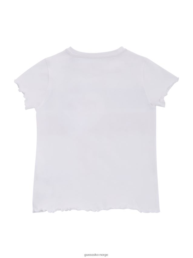 Guess ekte hvit hjerte-logo-t-skjorte (2-7) ekte hvit pike F0LJ8011659