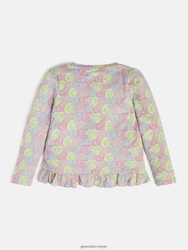 Guess flerfarget t-skjorte med hele printet mønster flerfarget mønster pike F0LJ801964