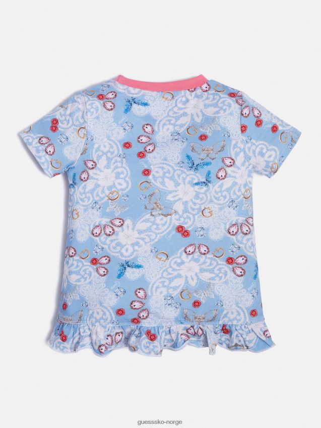 Guess front trekant logo t-skjorte lyseblå lyse blå pike F0LJ802375